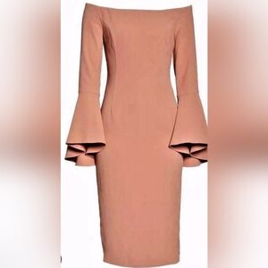 Bardot Solange Off The Shoulder Midi Dress in Bloom, Back Zip, Large